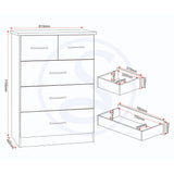 Wooden Bedroom Furniture Set With 2 Doors Wardrobe - Nevada