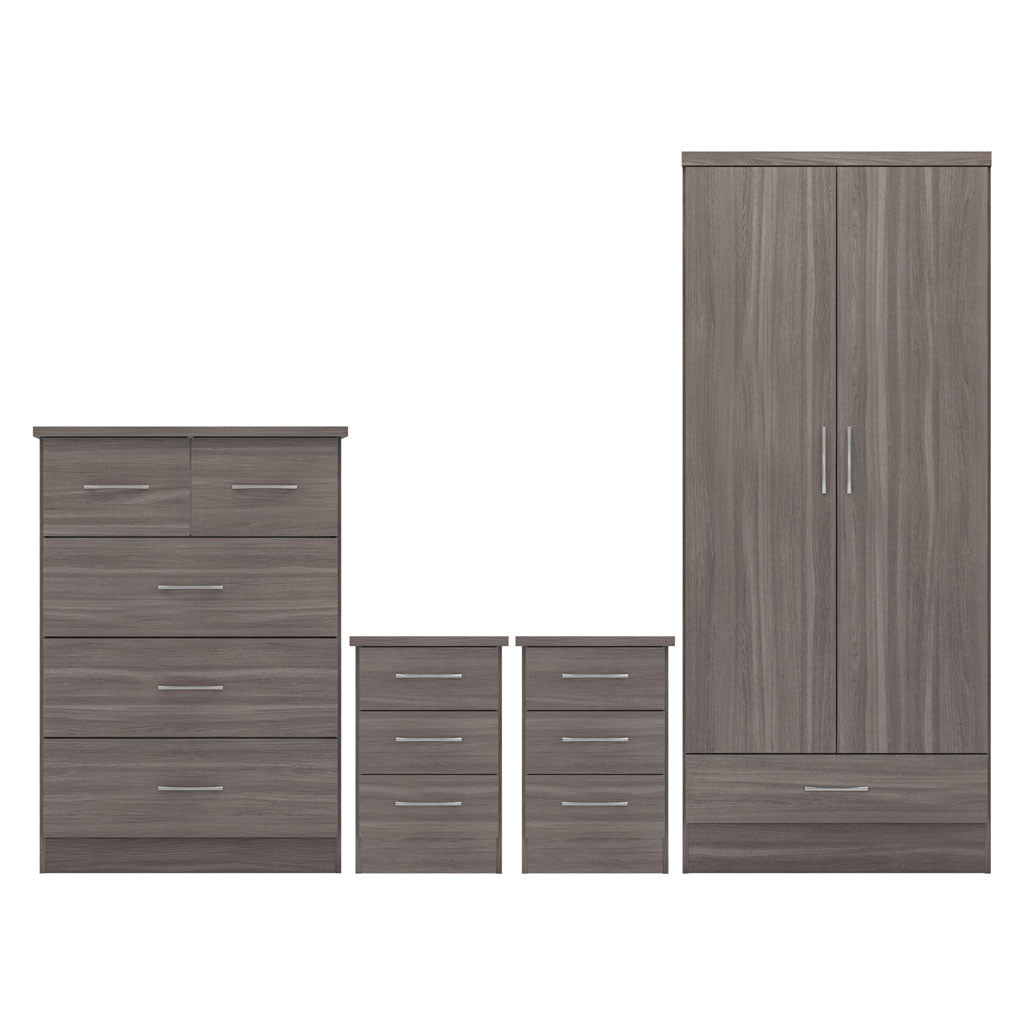 Wooden Bedroom Furniture Set With 2 Doors Wardrobe - Nevada