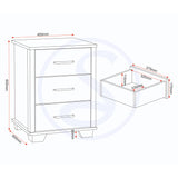 Wooden Bedroom Furniture Set With 3 Doors Wardrobe - Oliver