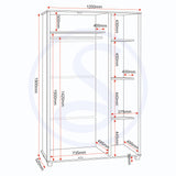 Wooden Bedroom Furniture Set With 3 Doors Wardrobe - Oliver