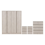 Wooden Bedroom Furniture Set With 4 Doors Wardrobe - Malvern