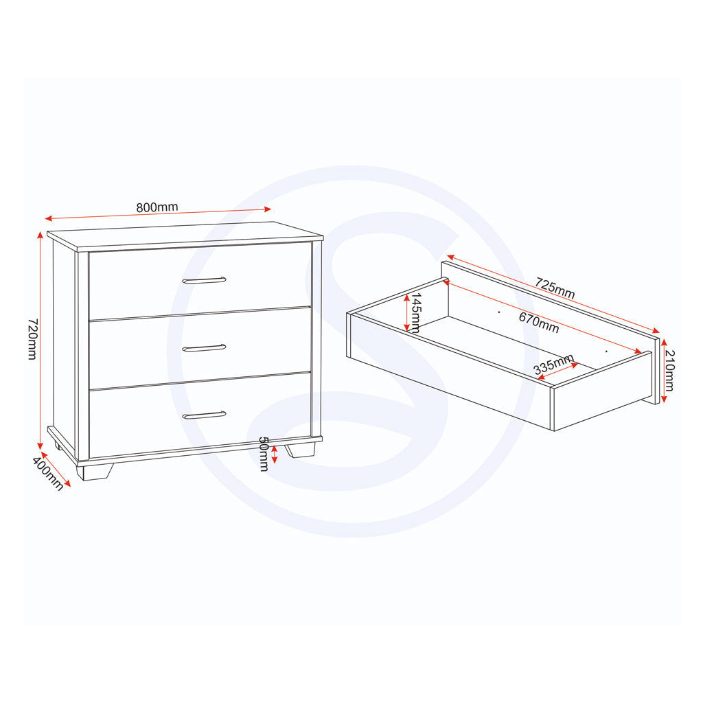 Wooden Bedroom Furniture Set With 4 Doors Wardrobe - Oliver