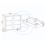 Wooden Bedroom Furniture Set With 4 Doors Wardrobe - Oliver