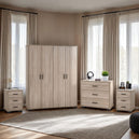 Wooden Bedroom Furniture Set With 4 Doors Wardrobe - Oliver