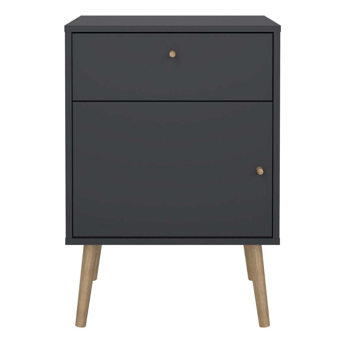 Wooden Bedside Cabinet With 1 Door And 1 Drawer - Cumbria