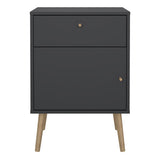 Wooden Bedside Cabinet With 1 Door And 1 Drawer - Cumbria