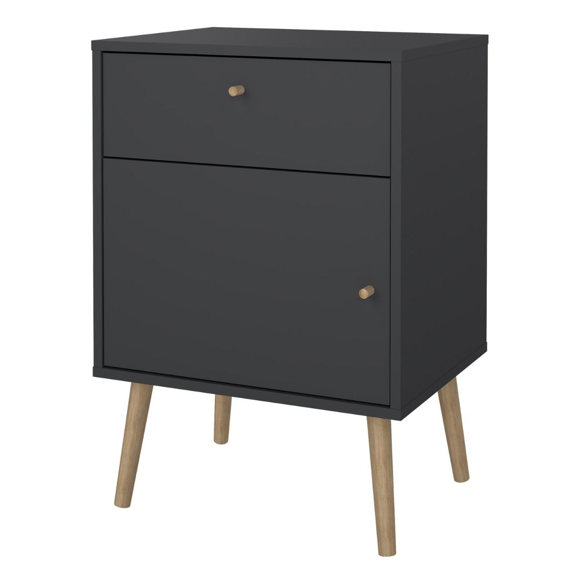 Wooden Bedside Cabinet With 1 Door And 1 Drawer - Cumbria