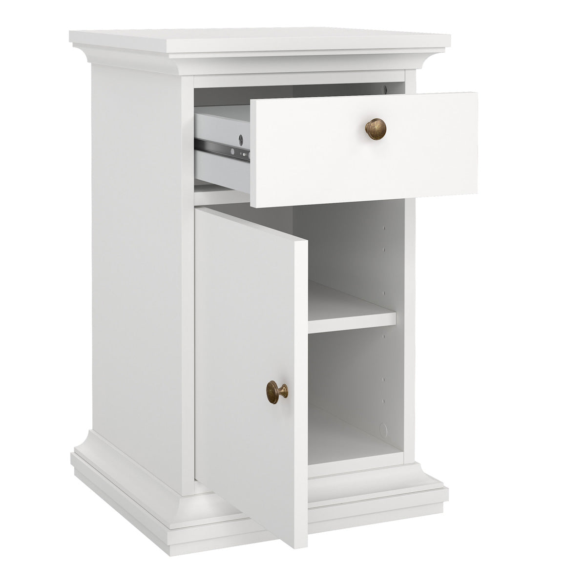 Wooden Bedside cabinet With 1 Door And 1 Drawer - Paris