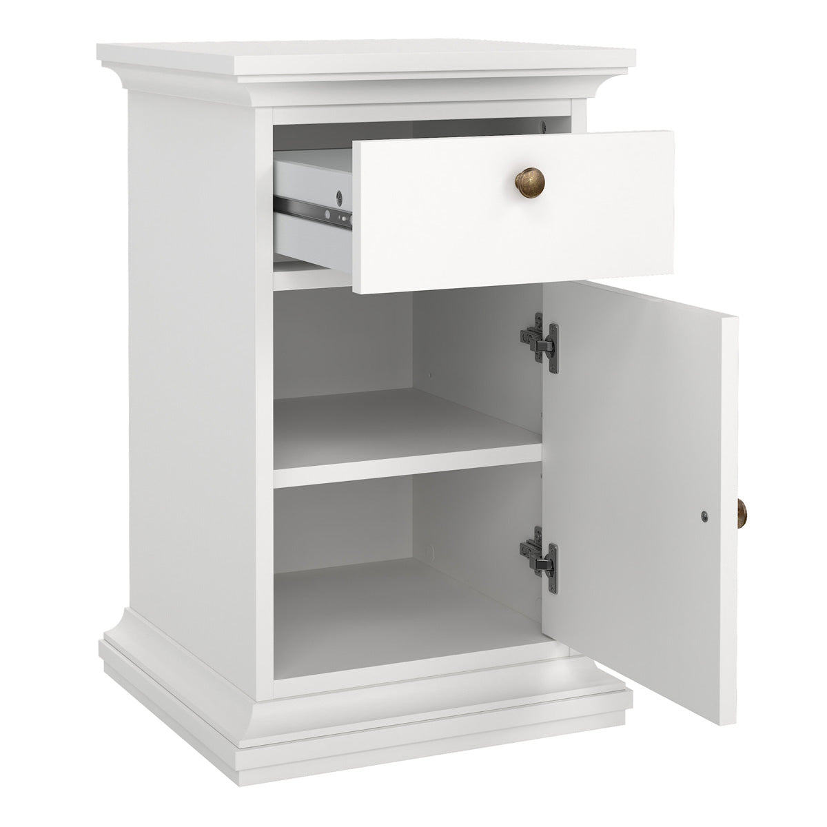 Wooden Bedside cabinet With 1 Door And 1 Drawer - Paris