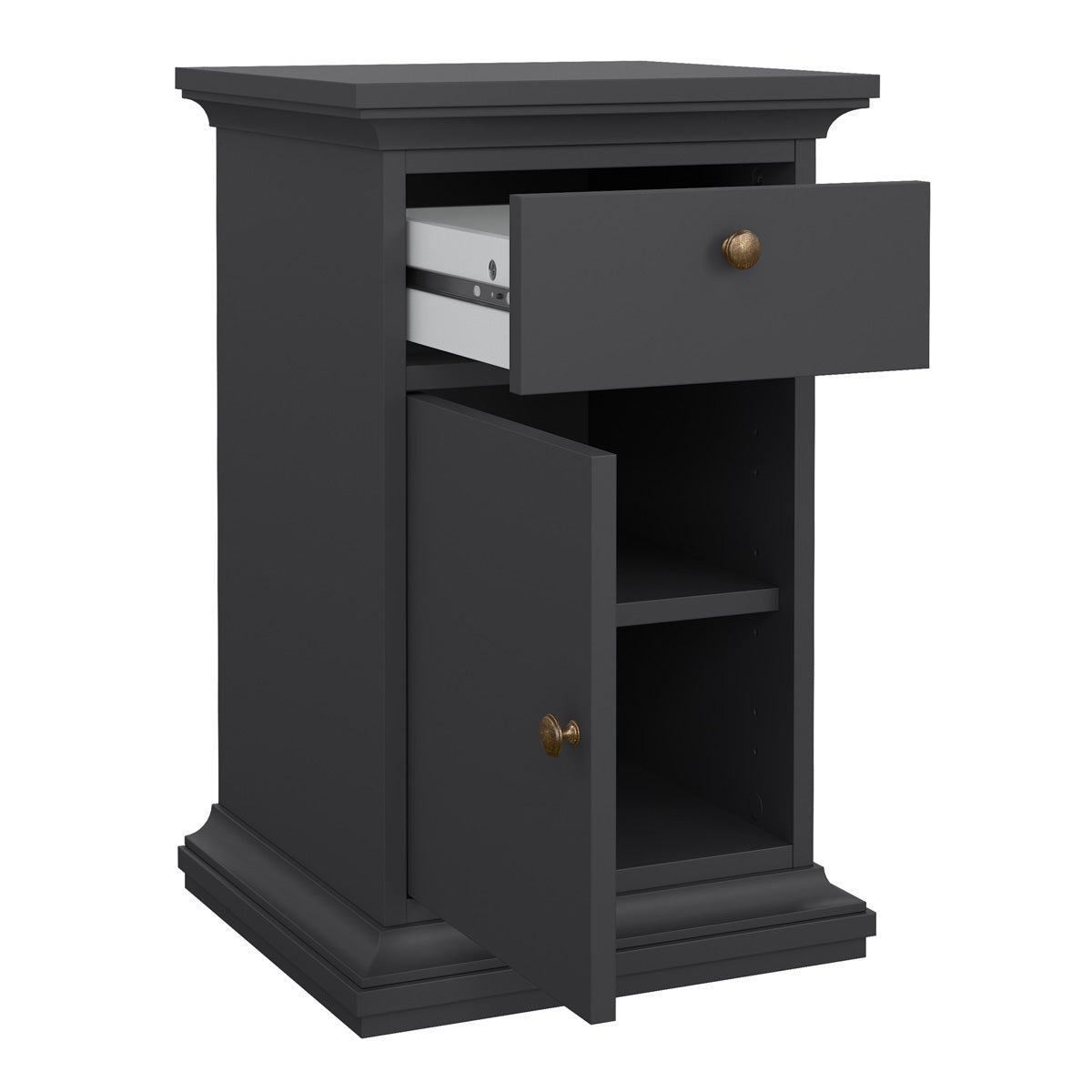 Wooden Bedside cabinet With 1 Door And 1 Drawer - Paris