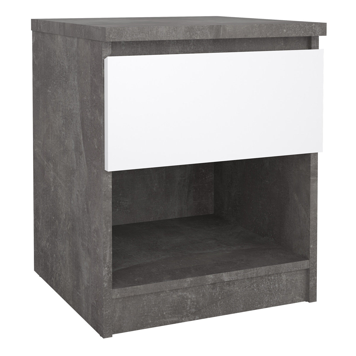 Wooden Bedside Cabinet With 1 Drawer And 1 Shelf - Naia