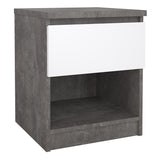 Wooden Bedside Cabinet With 1 Drawer And 1 Shelf - Naia