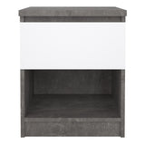 Wooden Bedside Cabinet With 1 Drawer And 1 Shelf - Naia