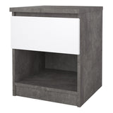 Wooden Bedside Cabinet With 1 Drawer And 1 Shelf - Naia