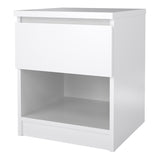 Wooden Bedside Cabinet With 1 Drawer And 1 Shelf - Naia
