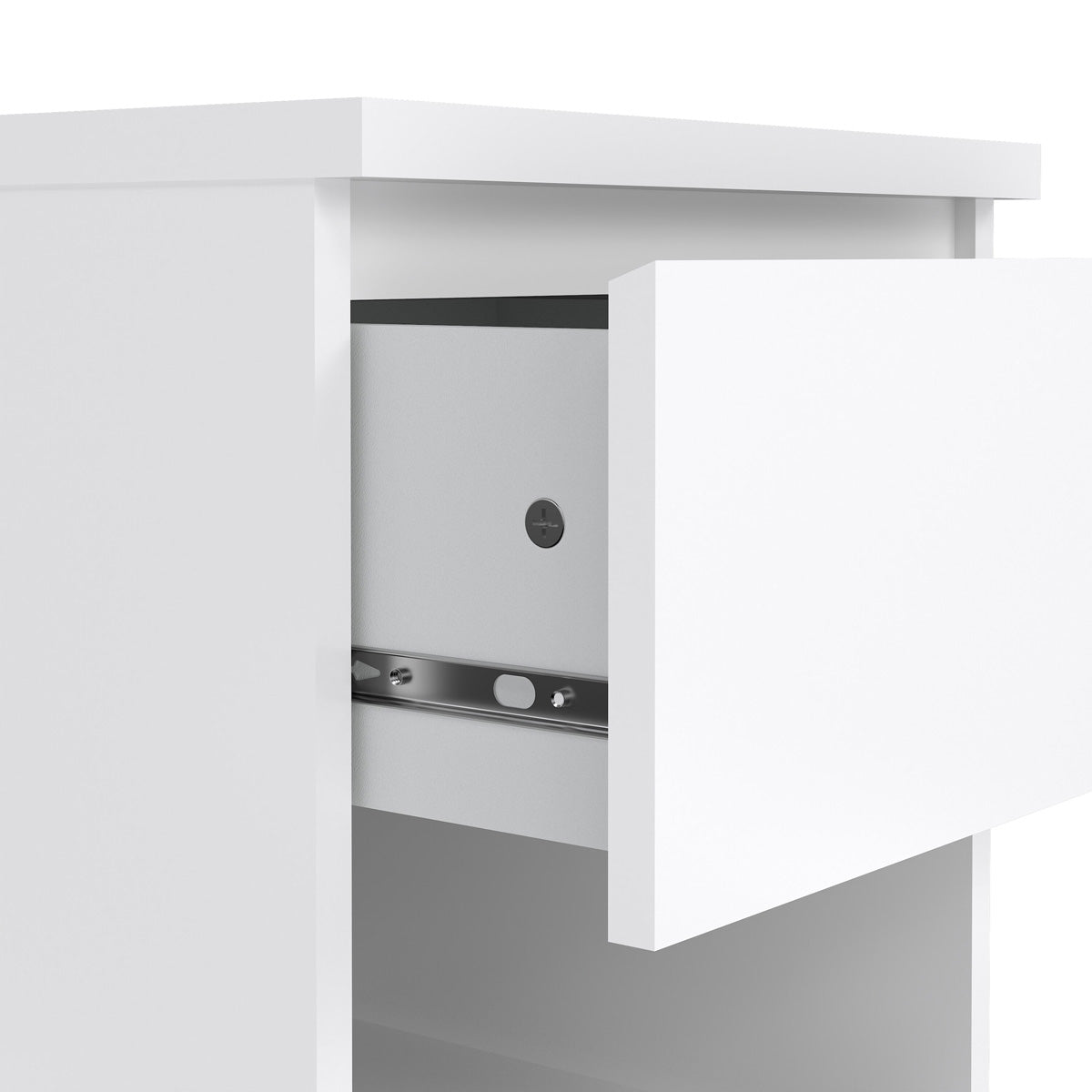 Wooden Bedside Cabinet With 1 Drawer And 1 Shelf - Naia