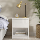 Wooden Bedside Cabinet With 1 Drawer And 1 Shelf - Naia