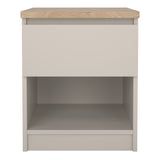 Wooden Bedside Cabinet With 1 Drawer And 1 Shelf - Naia