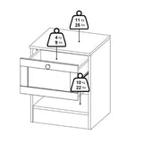Wooden Bedside Cabinet With 1 Drawer - Brande