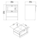 Wooden Bedside Cabinet With 1 Drawer - Brande