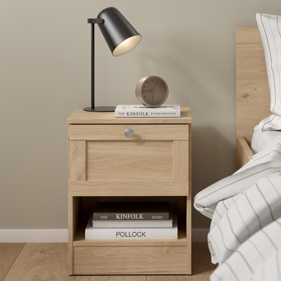 Wooden Bedside Cabinet With 1 Drawer - Brande