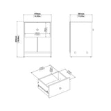 Wooden Bedside Cabinet With 1 Drawer - May