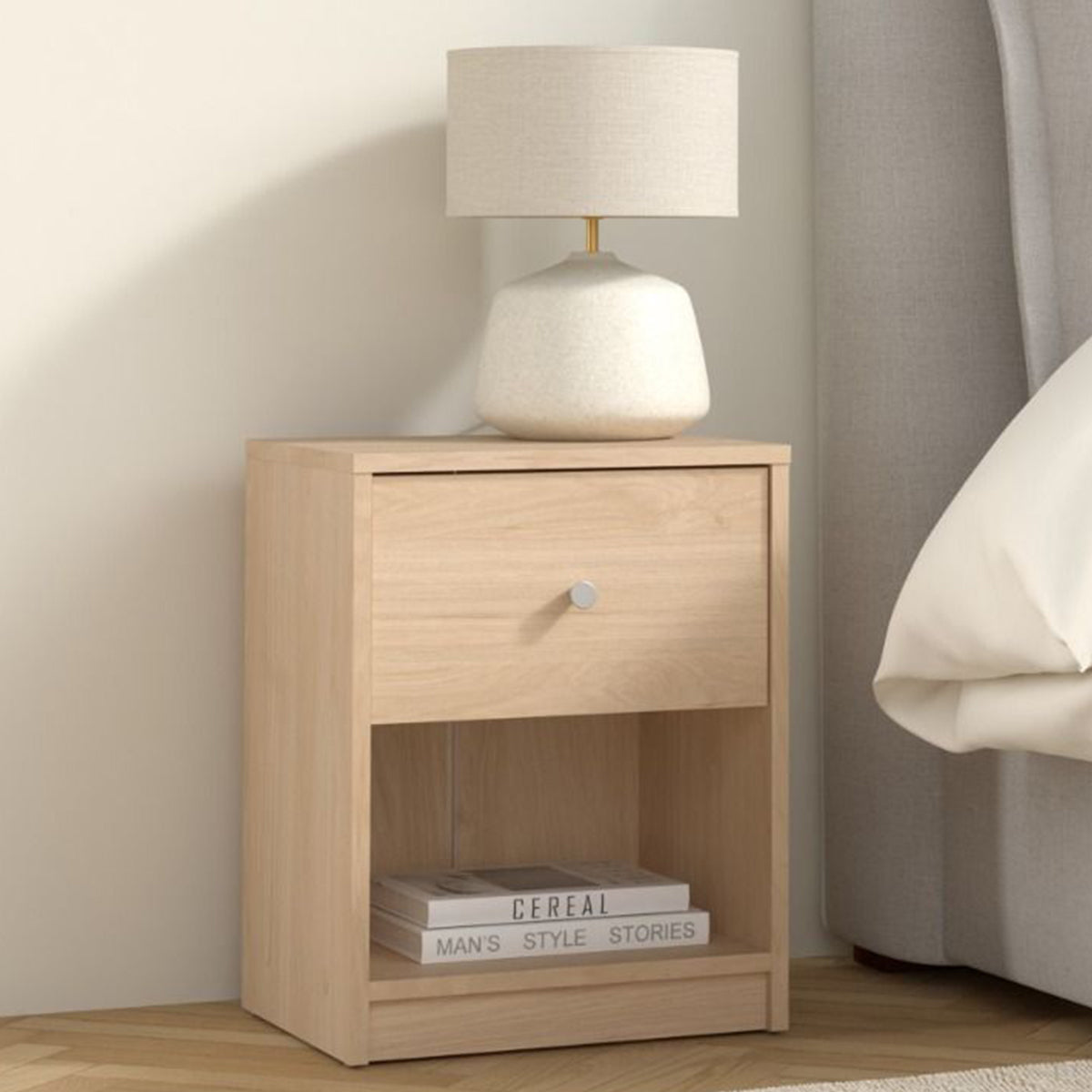 Wooden Bedside Cabinet With 1 Drawer - May