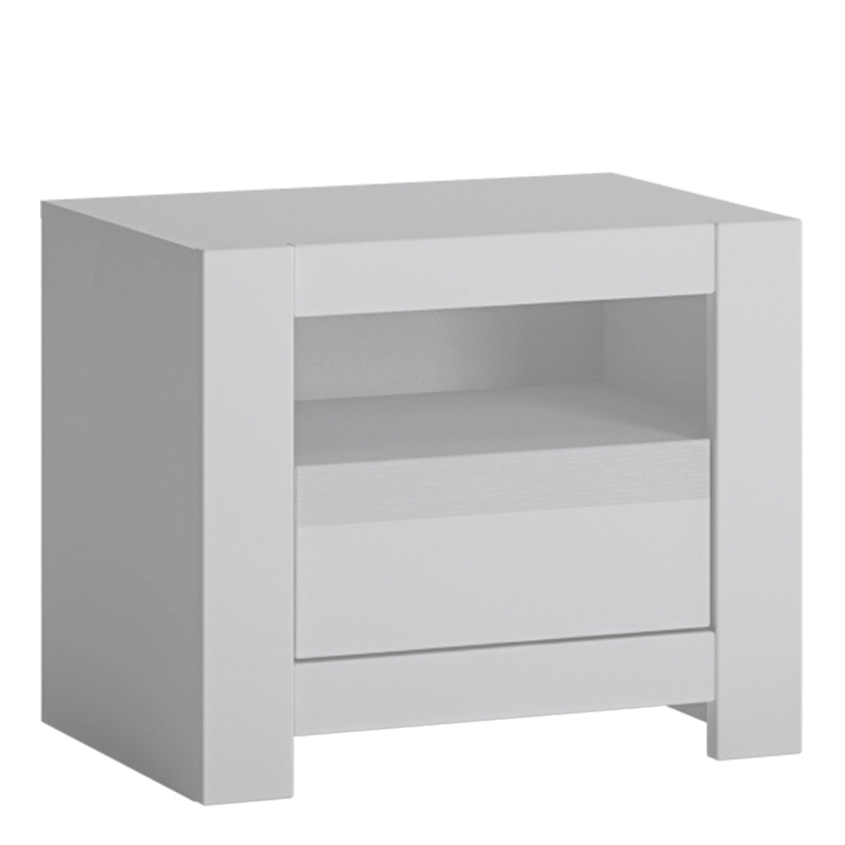 Wooden Bedside Cabinet With 1 Drawer - Novi