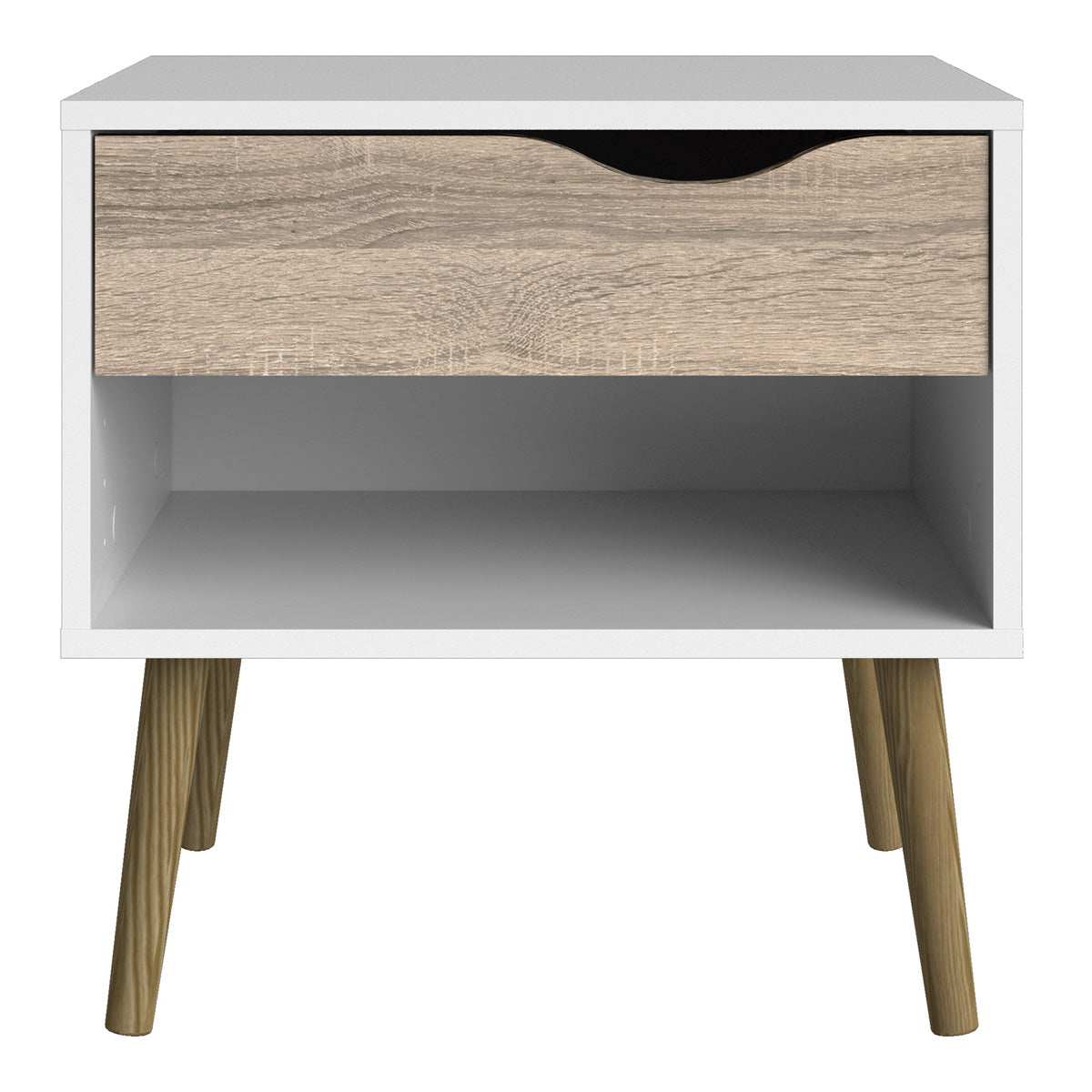 Wooden Bedside Cabinet With 1 Drawer - Oslo