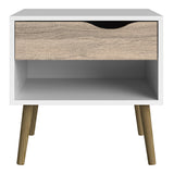 Wooden Bedside Cabinet With 1 Drawer - Oslo