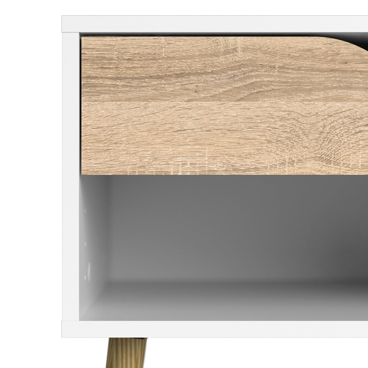 Wooden Bedside Cabinet With 1 Drawer - Oslo