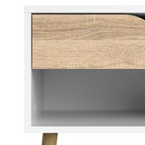 Wooden Bedside Cabinet With 1 Drawer - Oslo