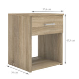 Wooden Bedside Cabinet With 1 Drawer - Space