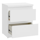 Wooden Bedside Cabinet With 2 Drawers - Edmore