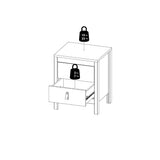 Wooden Bedside Cabinet With 2 Drawers - Madrid