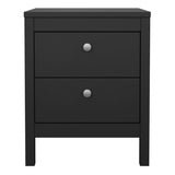 Wooden Bedside Cabinet With 2 Drawers - Madrid