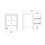 Wooden Bedside Cabinet With 2 Drawers - Madrid