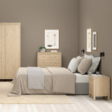 Wooden Bedside Cabinet With 2 Drawers - Madrid