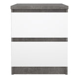 Wooden Bedside Cabinet With 2 Drawers - Naia