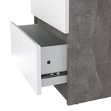 Wooden Bedside Cabinet With 2 Drawers - Naia