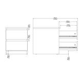 Wooden Bedside Cabinet With 2 Drawers - Naia