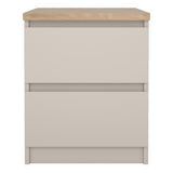 Wooden Bedside Cabinet With 2 Drawers - Naia