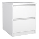Wooden Bedside Cabinet With 2 Drawers - Naia