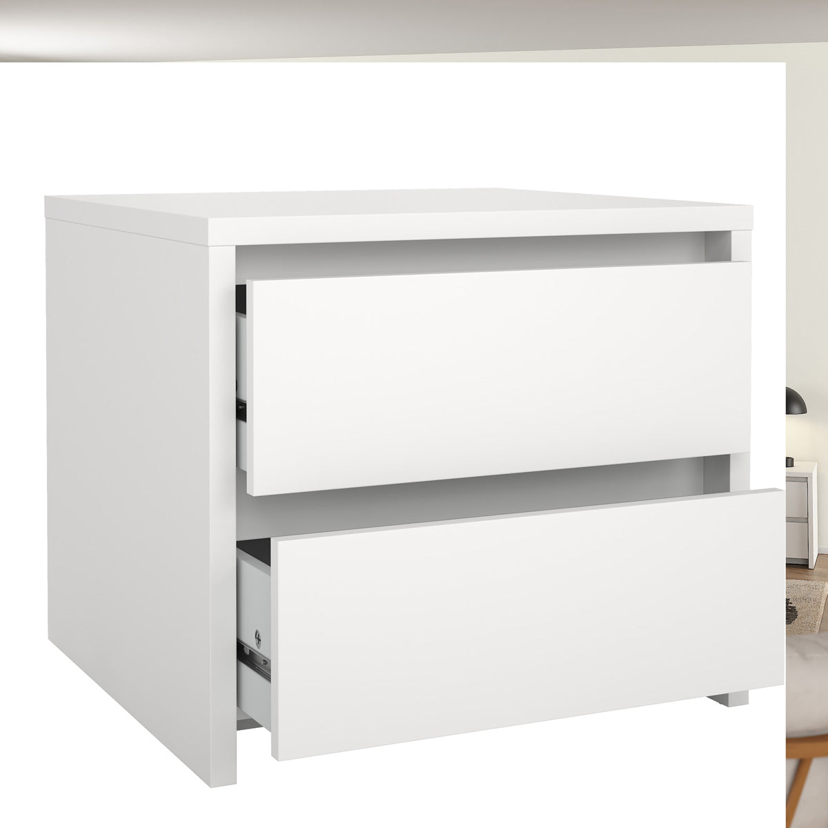 Wooden Bedside Cabinet With 2 Drawers - Next