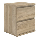 Wooden Bedside Cabinet With 2 Drawers - Nova