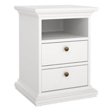 Wooden Bedside Cabinet With 2 Drawers - Paris