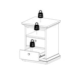 Wooden Bedside Cabinet With 2 Drawers - Paris