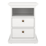 Wooden Bedside Cabinet With 2 Drawers - Paris