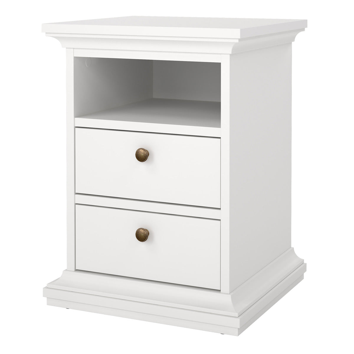 Wooden Bedside Cabinet With 2 Drawers - Paris