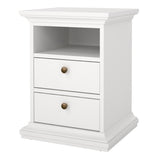 Wooden Bedside Cabinet With 2 Drawers - Paris